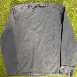Calvin Klein Jeans long sleeve waffle knit top in a dark gray tone.